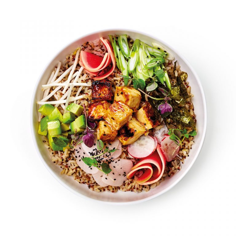 Miso ginger tofu & black quinoa poke bowl Vegetarian Express